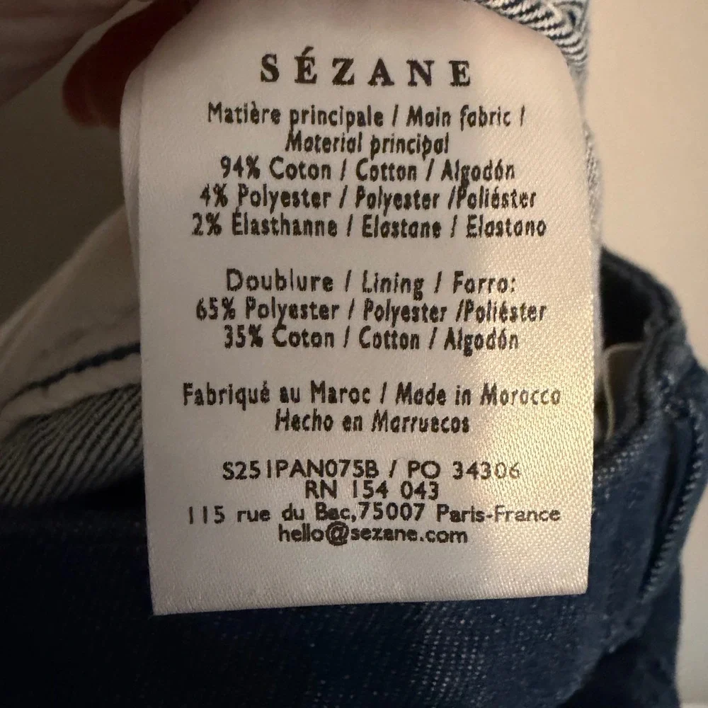 Sezane Capris jeans high rise 36 blue classic preppy minimalist casual